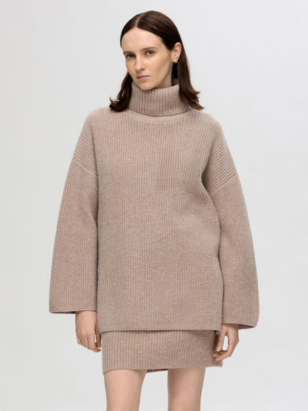 Selected Femme Mary Long Knit in Irish Cream