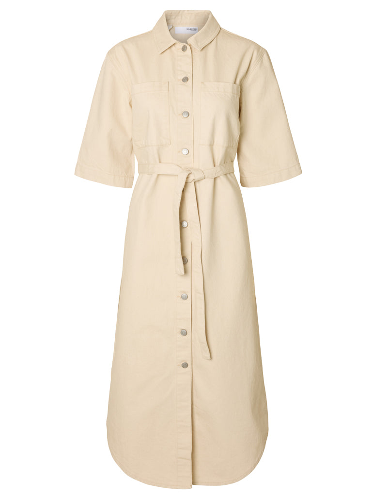 Selected Femme Olivia Shirtdress in Ecru