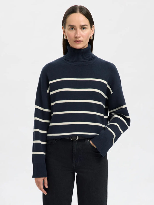 Selected Kamma Sweater in Sapphire Birch