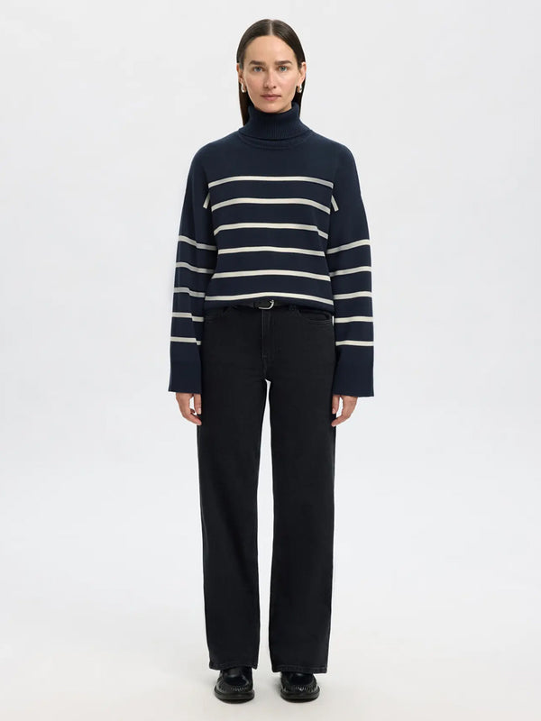 Selected Kamma Sweater in Sapphire Birch