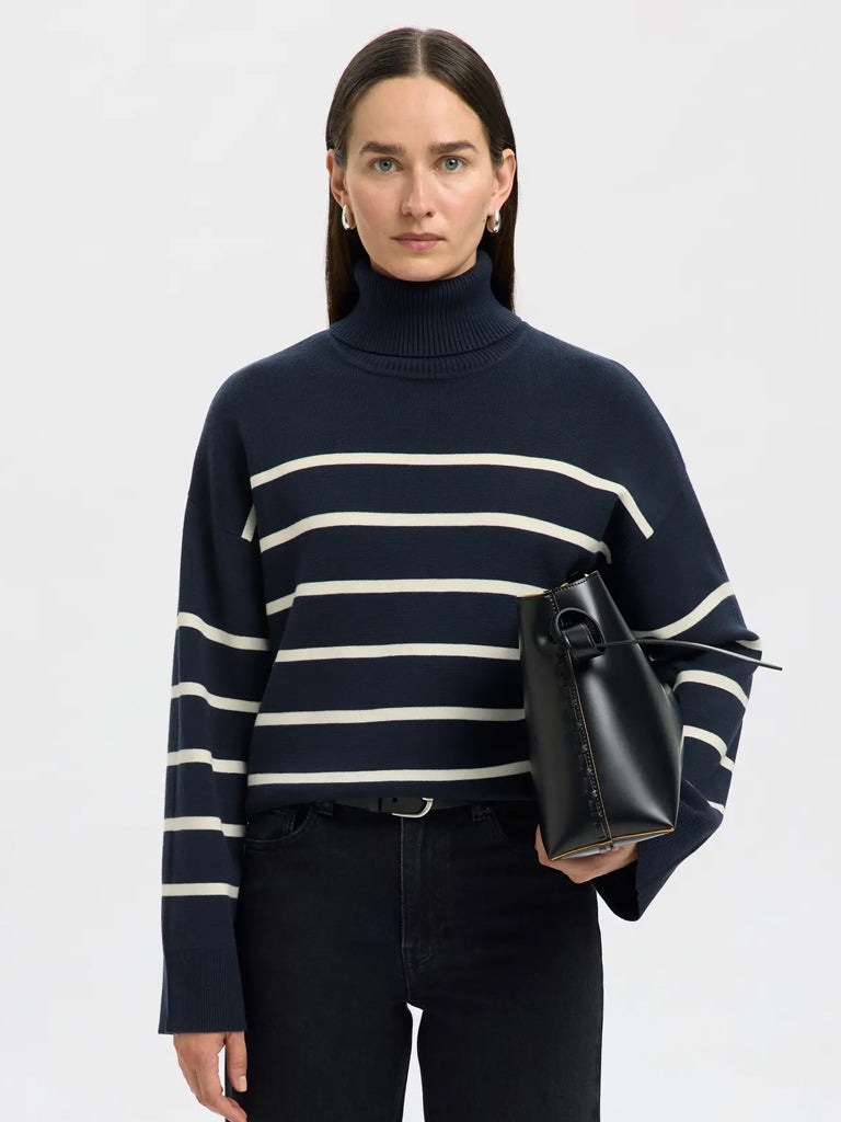 Selected Kamma Sweater in Sapphire Birch