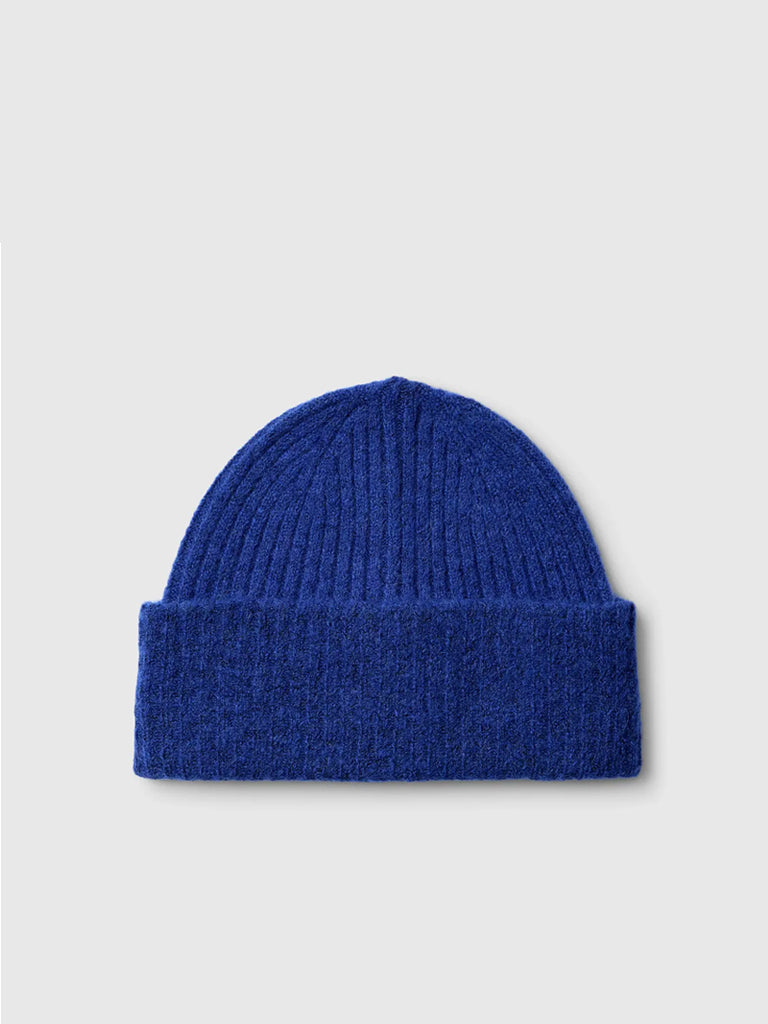 Selected Lulu Beanie in Blue Melange