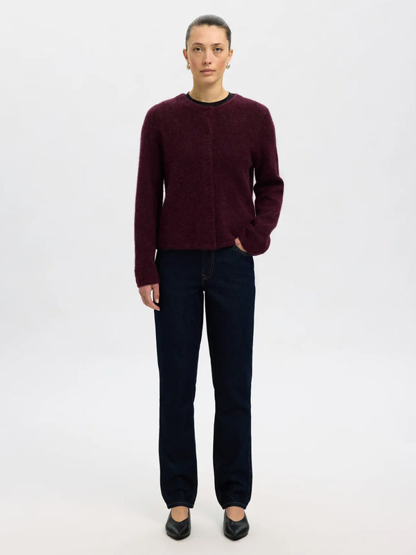 Selected Lulu Cardigan in Fig Melange