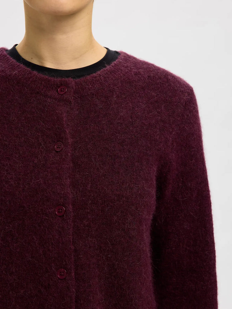 Selected Lulu Cardigan in Fig Melange