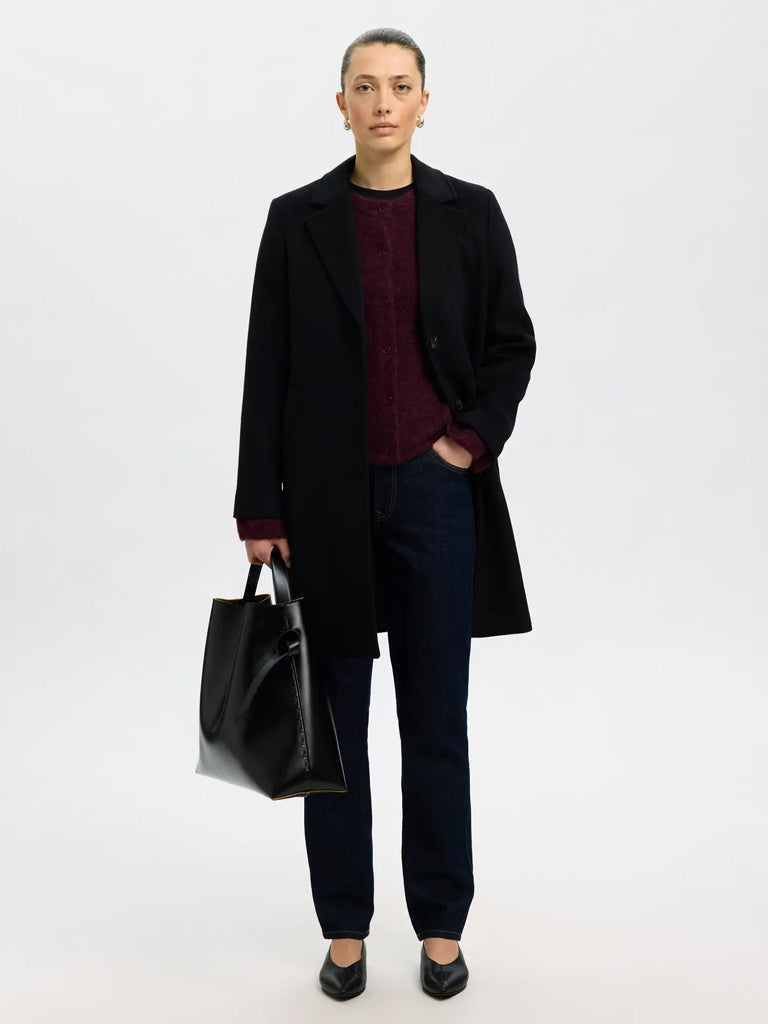 Selected Lulu Cardigan in Fig Melange