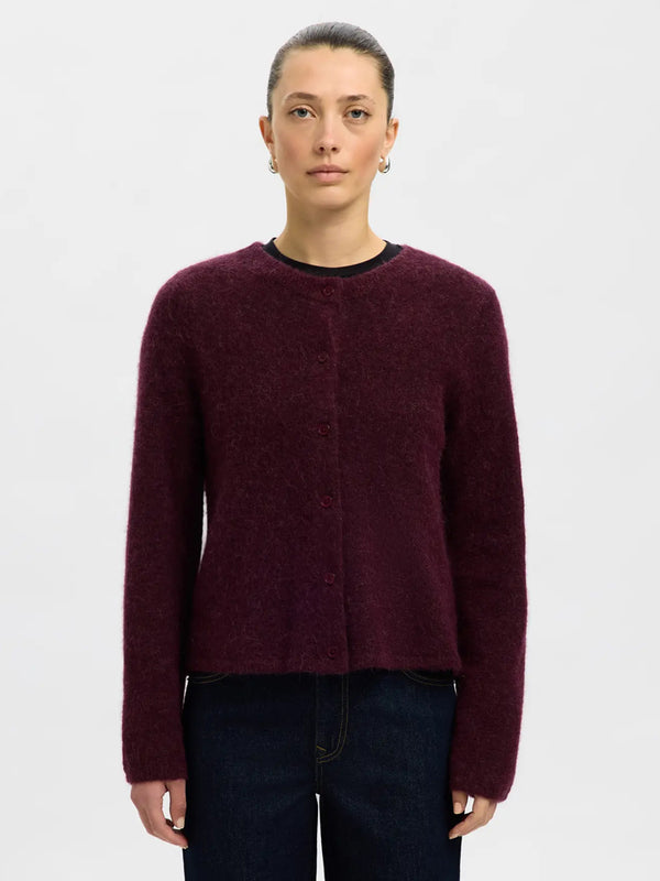 Selected Lulu Cardigan in Fig Melange