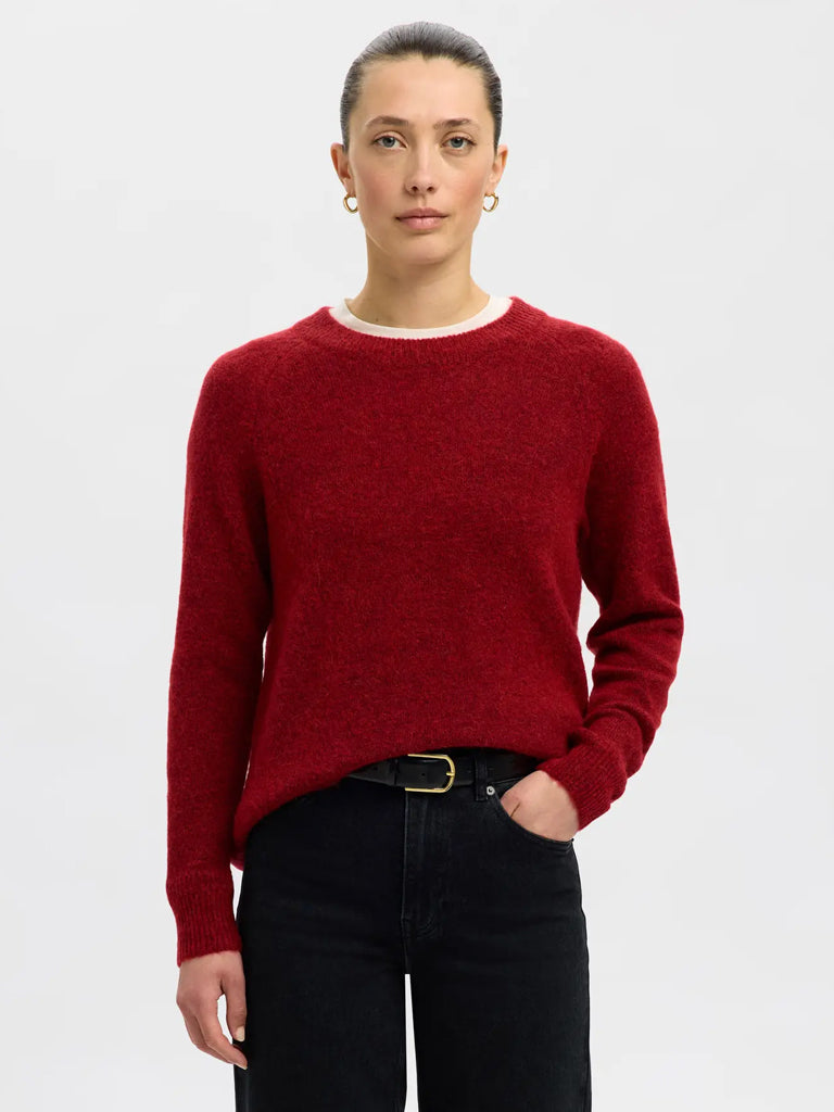 Selected Lulu Sweater in Red Melange