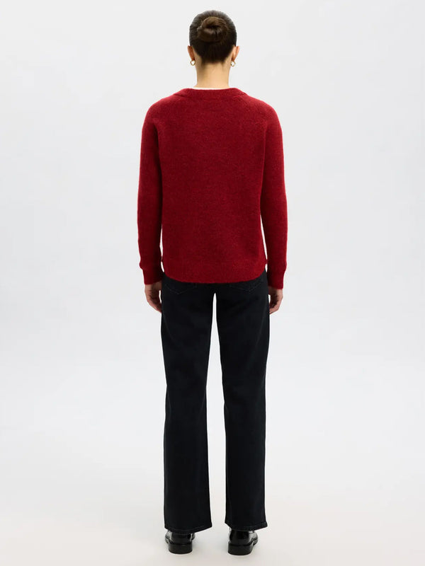 Selected Lulu Sweater in Red Melange