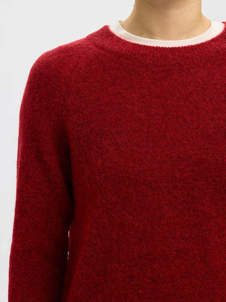 Selected Lulu Sweater in Red Melange