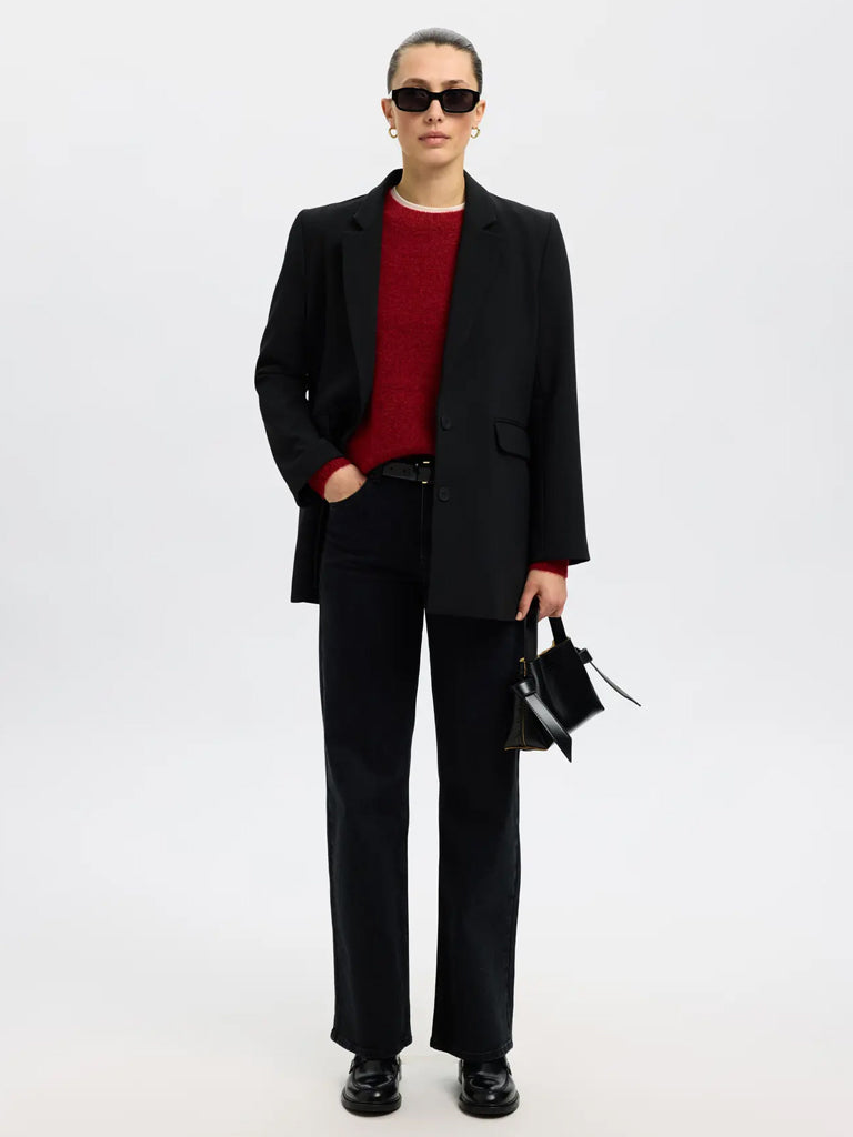 Selected Lulu Sweater in Red Melange
