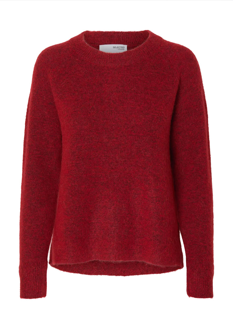 Selected Lulu Sweater in Red Melange