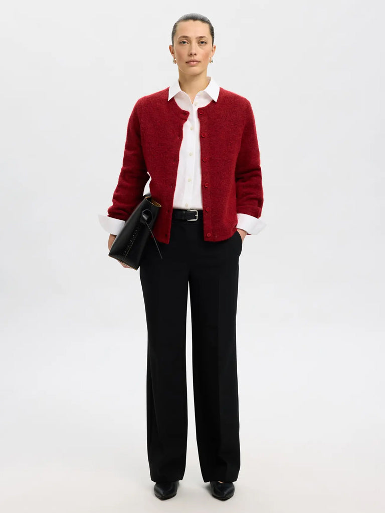 Selected Lulu Cardigan in Red Melange