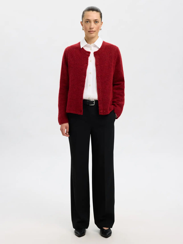 Selected Lulu Cardigan in Red Melange