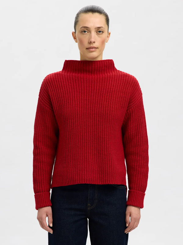 Selected Selma Sweater in Red