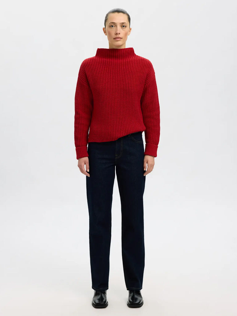 Selected Selma Sweater in Red