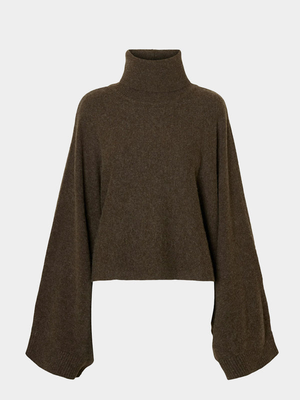 Selected Elina Cape Roll Neck in Delicioso Melange