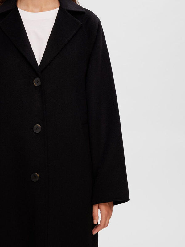 Selected Femme Classic Wool Coat in Black
