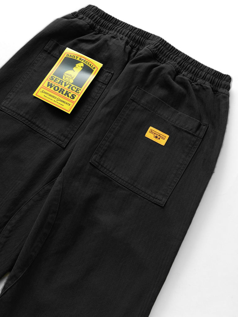 Service Works Herringbone Chef Pant in Black