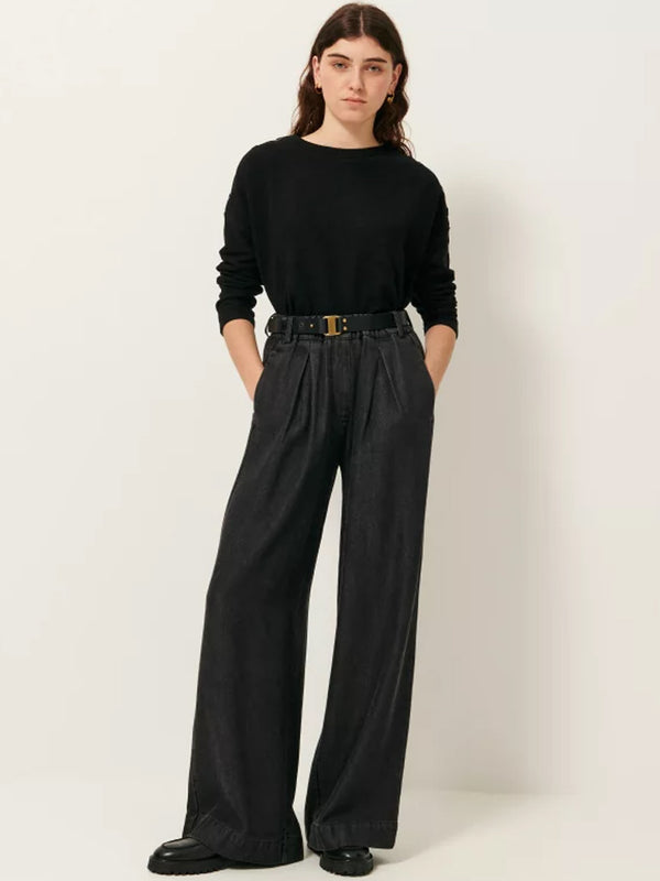 Sessun Austin Waffle T-Shirt in Black