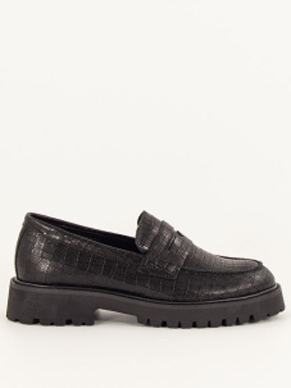 Sessun Barcelo Loafer in Croco Black