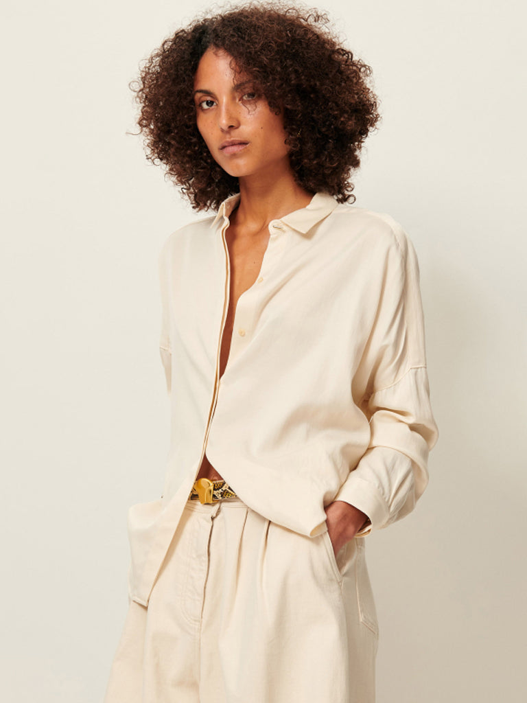 Sessun Lady D Silk Shirt in Fleur de Sel