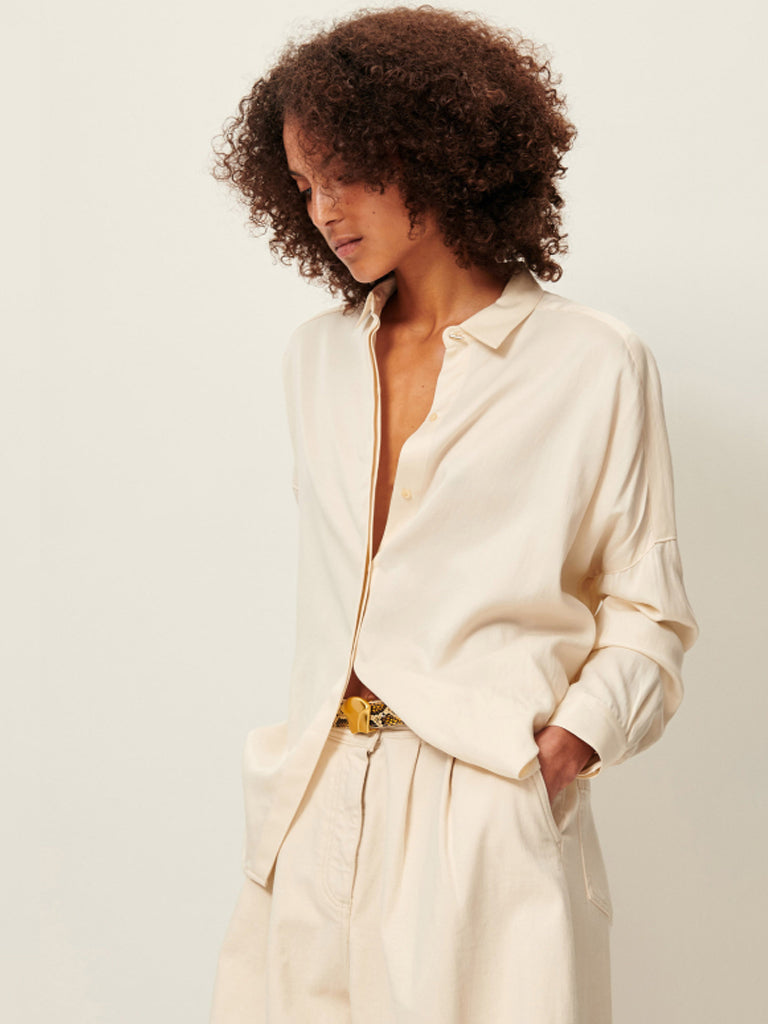 Sessun Lady D Silk Shirt in Fleur de Sel