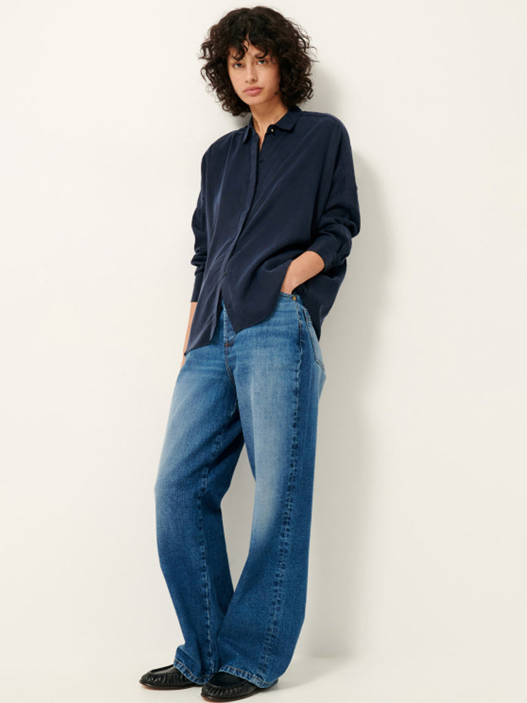 Sessun Lady D Silk Shirt in Navy
