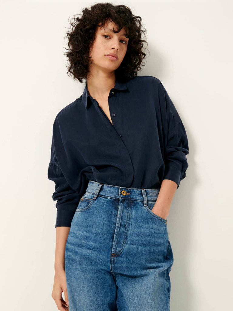 Sessun Lady D Silk Shirt in Navy