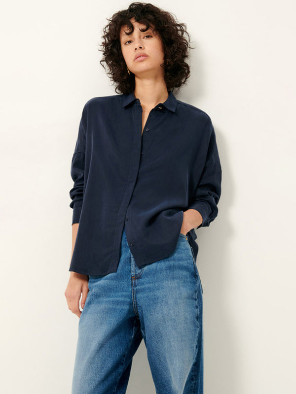 Sessun Lady D Silk Shirt in Navy