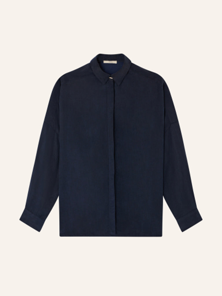 Sessun Lady D Silk Shirt in Navy