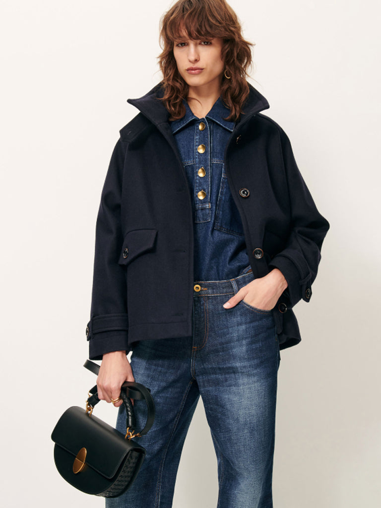 Sessun Lee Wooly Jacket in Navy