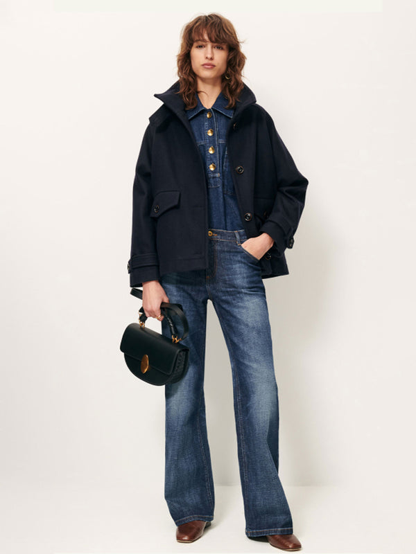 Sessun Lee Wooly Jacket in Navy