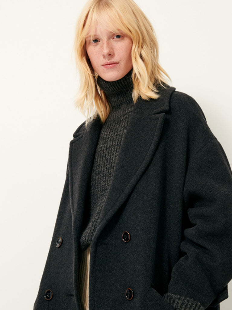 Sessun Mia Coat in Carbonella