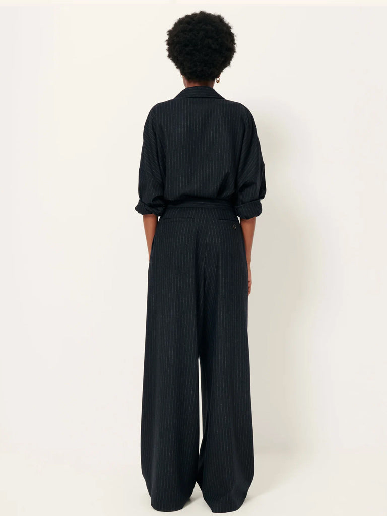 Sessun Orozco Pinstripe Trousers in Navy