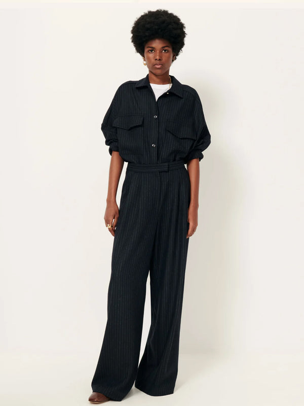 Sessun Orozco Pinstripe Trousers in Navy