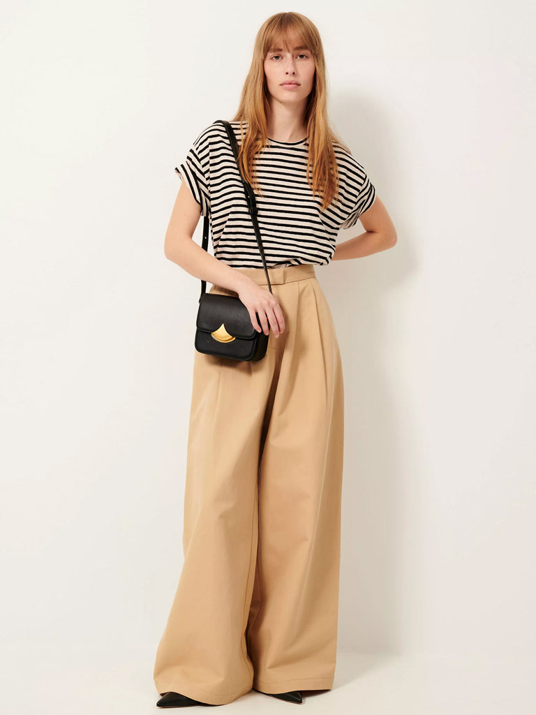 Sessun Tooli Stripe T-Shirt in Sand Black