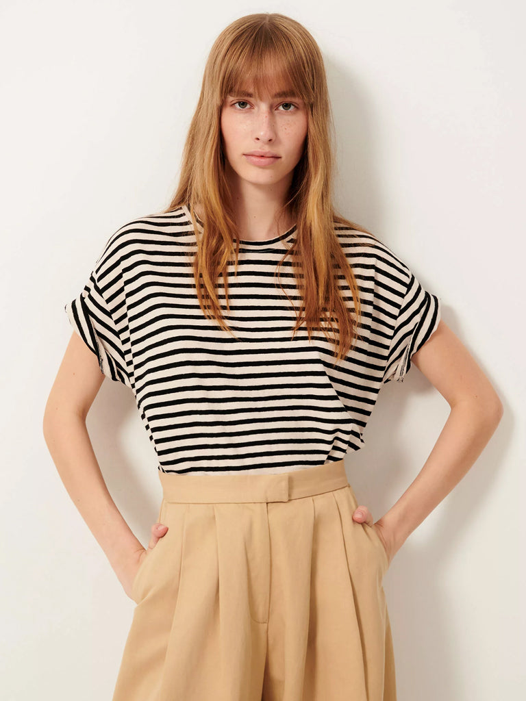 Sessun Tooli Stripe T-Shirt in Sand Black