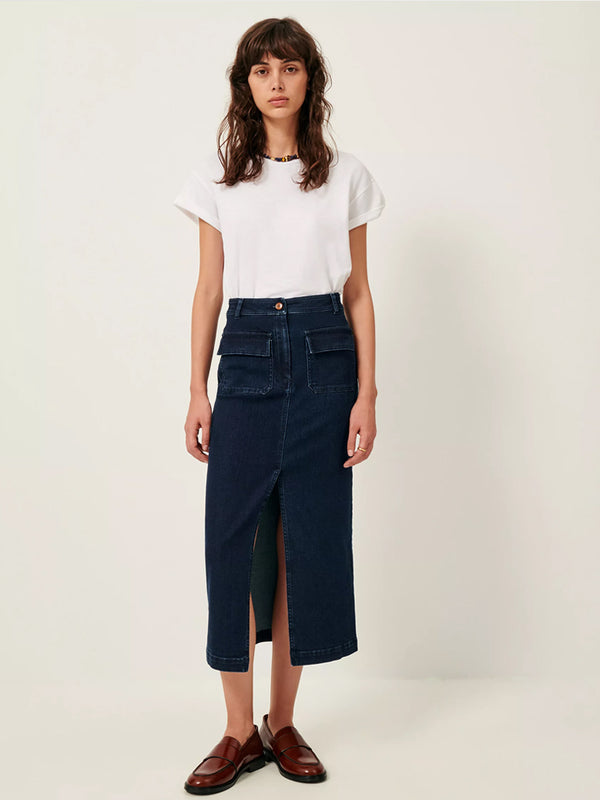 Sessun Uptown Denim Skirt in Denim Blue