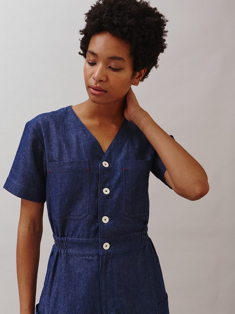 Sideline Aida Jumpsuit in Indigo