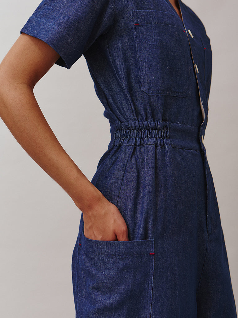 Sideline Aida Jumpsuit in Indigo