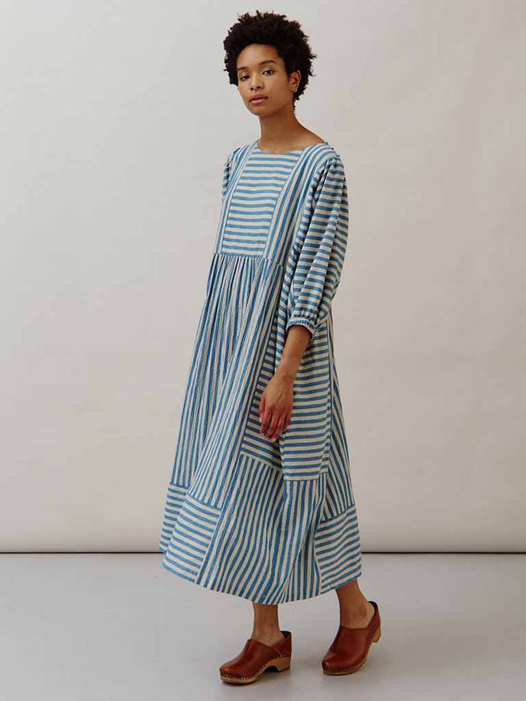 Sideline Betsy Dress in Blue Stripe