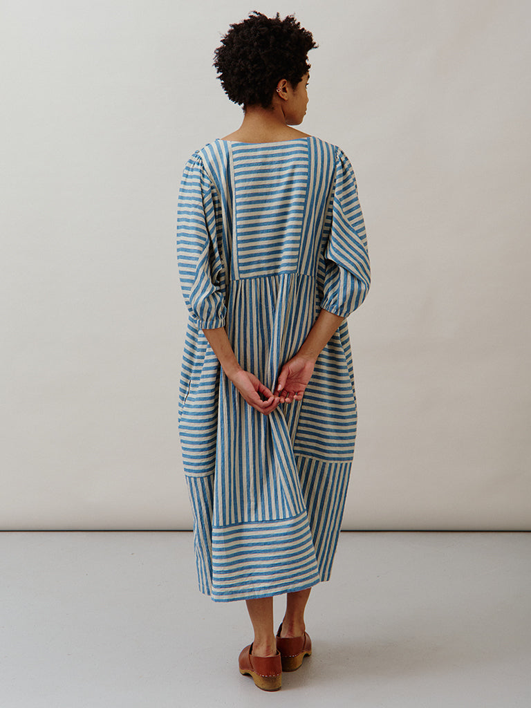 Sideline Betsy Dress in Blue Stripe
