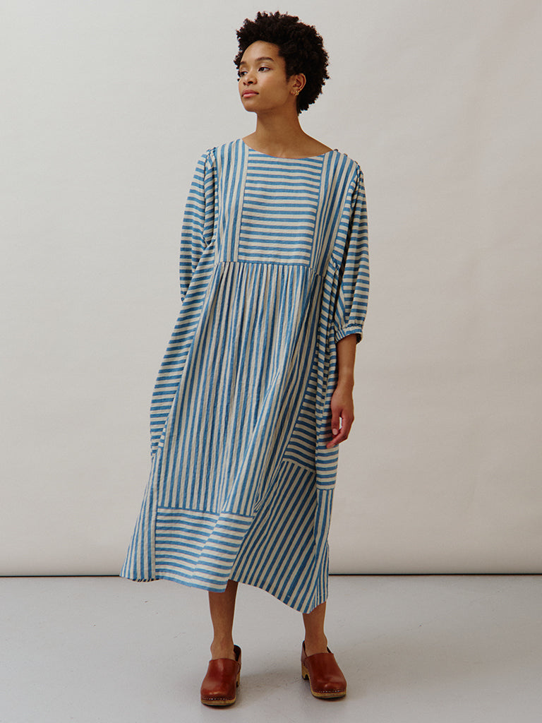 Sideline Betsy Dress in Blue Stripe