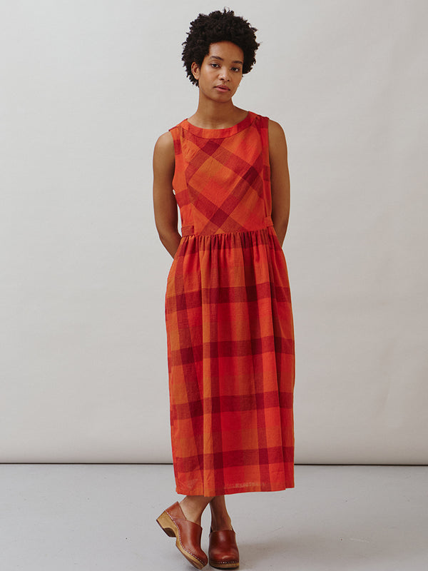 Sideline Frankie Dress in Red Check