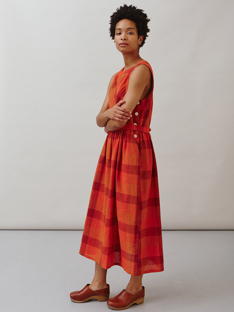 Sideline Frankie Dress in Red Check