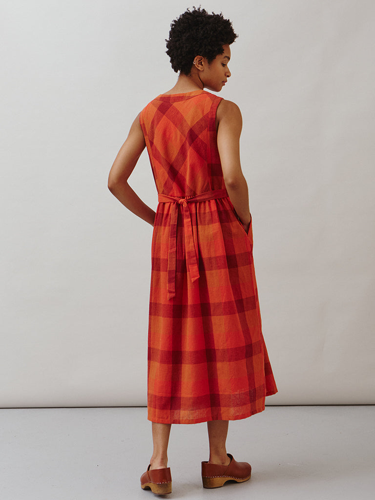 Sideline Frankie Dress in Red Check