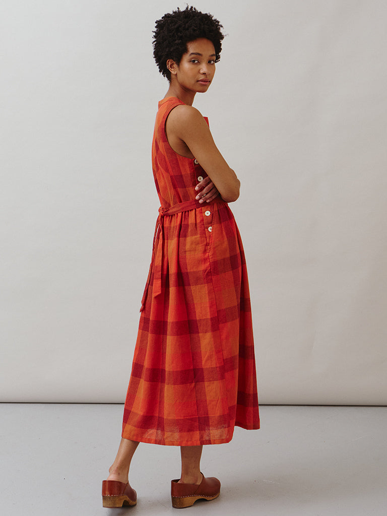 Sideline Frankie Dress in Red Check