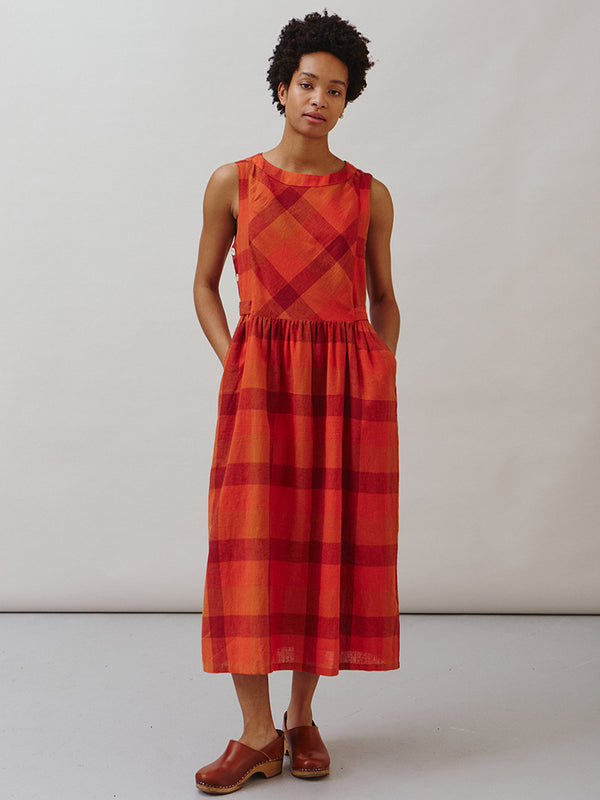 Sideline Frankie Dress in Red Check