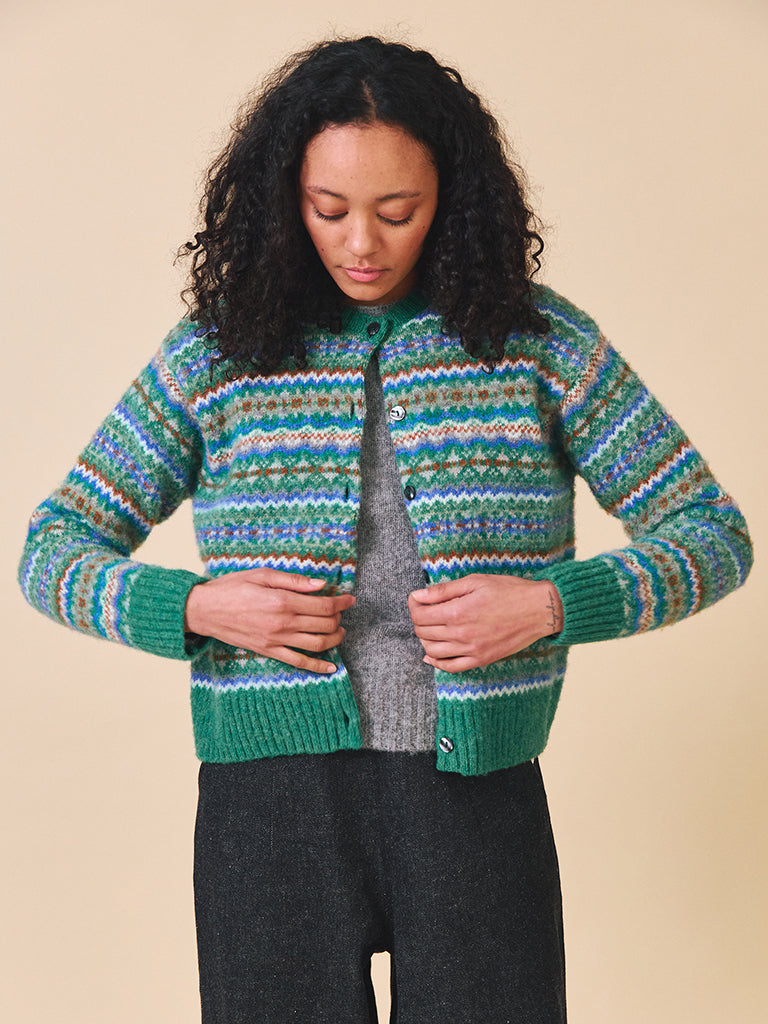 Sideline Lola Cardigan in Green Mix