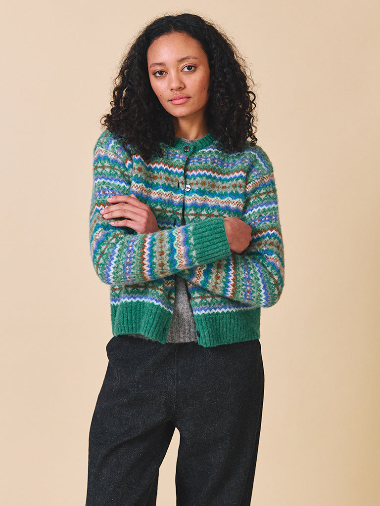 Sideline Lola Cardigan in Green Mix